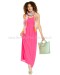 DL Backless Hot Pink Chiffon Maxi Dress